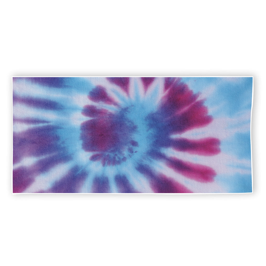 Blue And Purple Spiral Tie Dye Print Beach Towel