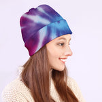 Blue And Purple Spiral Tie Dye Print Beanie