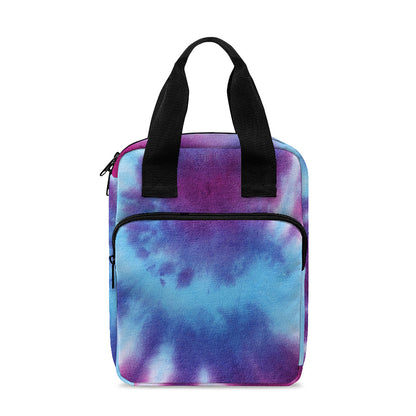 Blue And Purple Spiral Tie Dye Print Bible Tote Bag