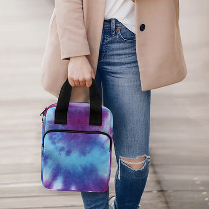 Blue And Purple Spiral Tie Dye Print Bible Tote Bag