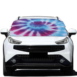 Blue And Purple Spiral Tie Dye Print Car Windshield Snow Cover