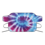 Blue And Purple Spiral Tie Dye Print Car Windshield Snow Cover