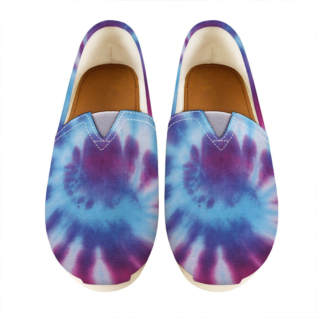 Blue And Purple Spiral Tie Dye Print Casual Shoes