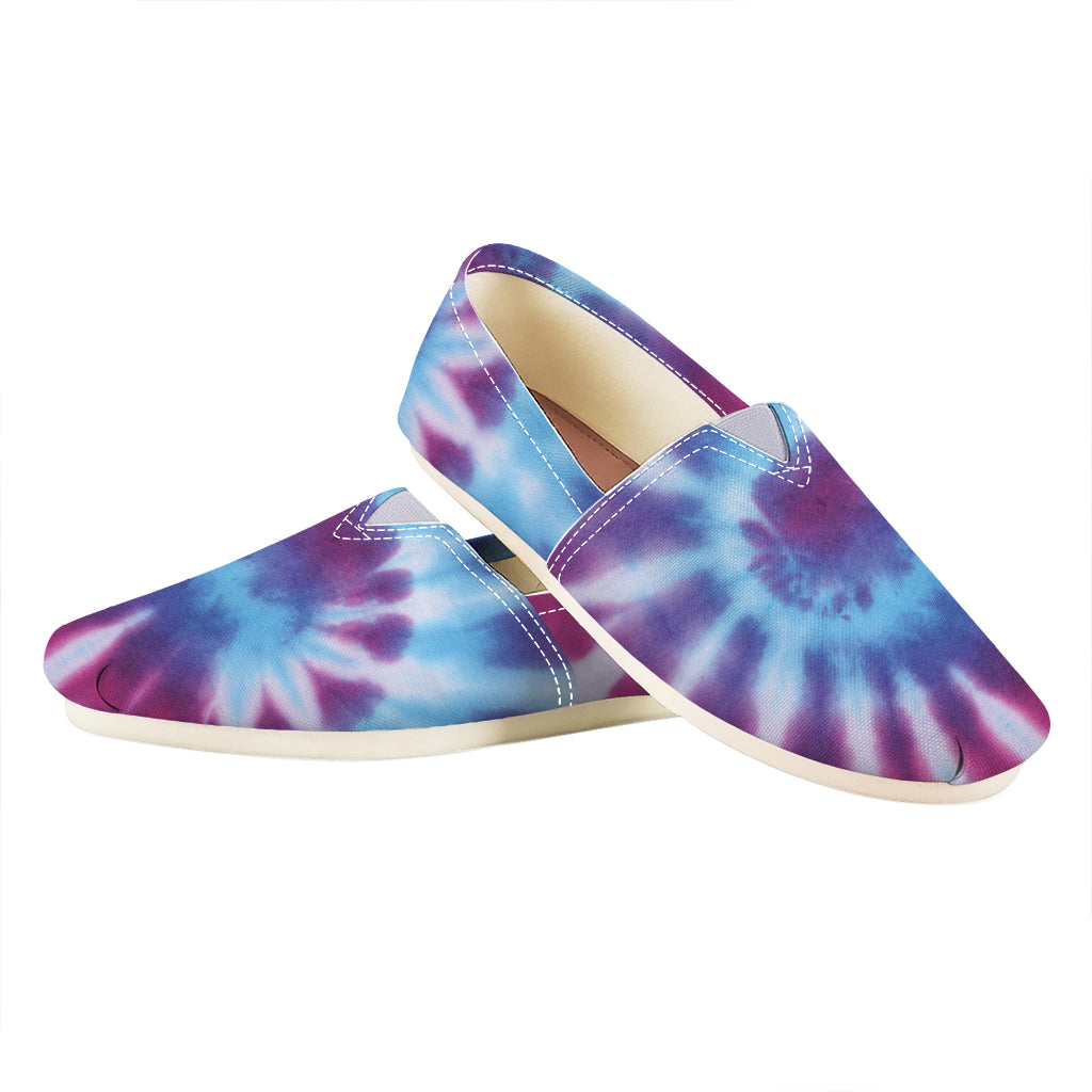 Blue And Purple Spiral Tie Dye Print Casual Shoes