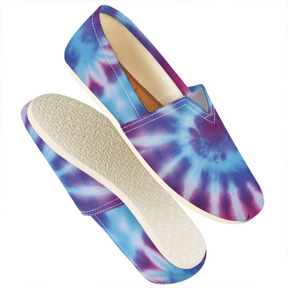 Blue And Purple Spiral Tie Dye Print Casual Shoes