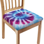 Blue And Purple Spiral Tie Dye Print Chair Cushion Cover