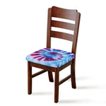 Blue And Purple Spiral Tie Dye Print Chair Cushion Cover