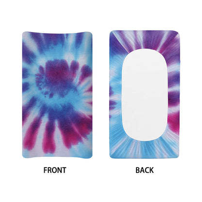 Blue And Purple Spiral Tie Dye Print Changing Pad Cover