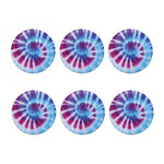 Blue And Purple Spiral Tie Dye Print Coaster Set