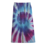 Blue And Purple Spiral Tie Dye Print Cotton Front Slit Maxi Skirt