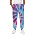 Blue And Purple Spiral Tie Dye Print Cotton Pants