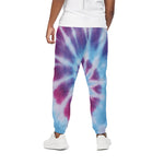 Blue And Purple Spiral Tie Dye Print Cotton Pants