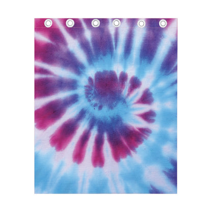 Blue And Purple Spiral Tie Dye Print Curtain