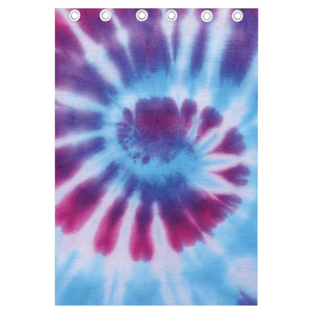Blue And Purple Spiral Tie Dye Print Curtain