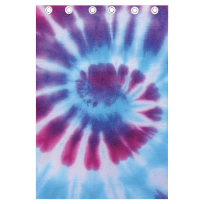 Blue And Purple Spiral Tie Dye Print Curtain