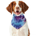 Blue And Purple Spiral Tie Dye Print Dog Bandana