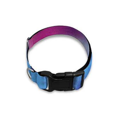 Blue And Purple Spiral Tie Dye Print Dog Collar