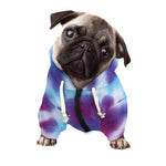 Blue And Purple Spiral Tie Dye Print Dog Zip Up Hoodie