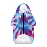 Blue And Purple Spiral Tie Dye Print Dog Zip Up Hoodie