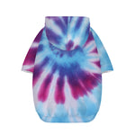 Blue And Purple Spiral Tie Dye Print Dog Zip Up Hoodie