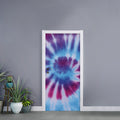 Blue And Purple Spiral Tie Dye Print Door Sticker