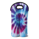 Blue And Purple Spiral Tie Dye Print Double Neoprene Wine Tote