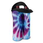 Blue And Purple Spiral Tie Dye Print Double Neoprene Wine Tote