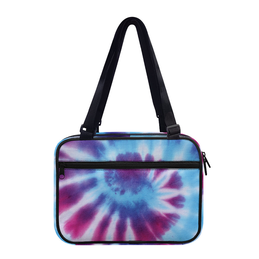 Blue And Purple Spiral Tie Dye Print Double Strap Bible Bag