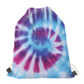 Blue And Purple Spiral Tie Dye Print Drawstring Bag
