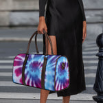 Blue And Purple Spiral Tie Dye Print Duffle Bag