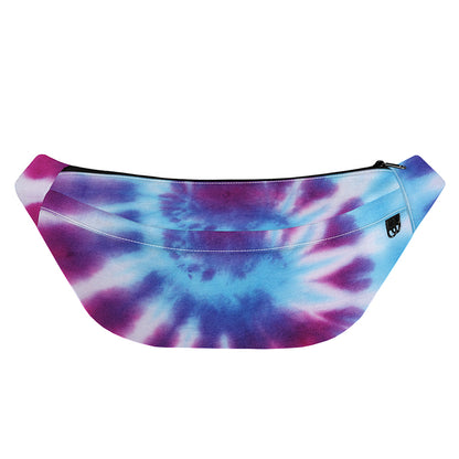 Blue And Purple Spiral Tie Dye Print Fanny Pack
