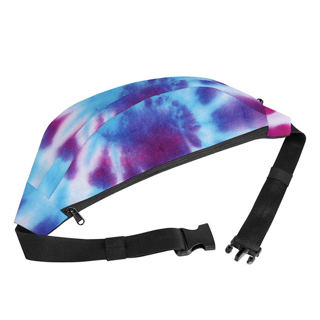 Blue And Purple Spiral Tie Dye Print Fanny Pack