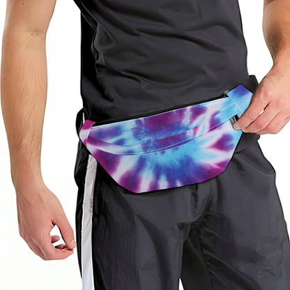 Blue And Purple Spiral Tie Dye Print Fanny Pack