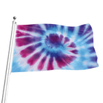 Blue And Purple Spiral Tie Dye Print Flag