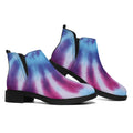 Blue And Purple Spiral Tie Dye Print Flat Ankle Boots