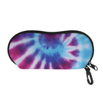 Blue And Purple Spiral Tie Dye Print Glasses Case