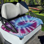 Blue And Purple Spiral Tie Dye Print Golf Cart Seat Cover