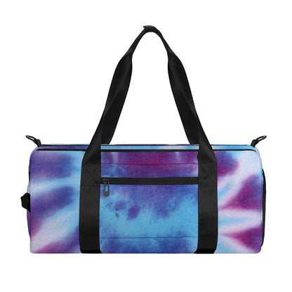Blue And Purple Spiral Tie Dye Print Gym Bag