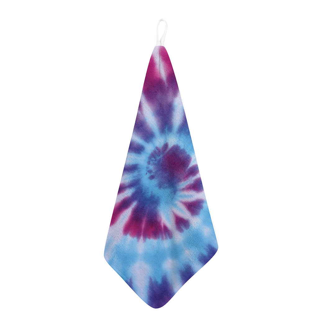 Blue And Purple Spiral Tie Dye Print Hand Towel