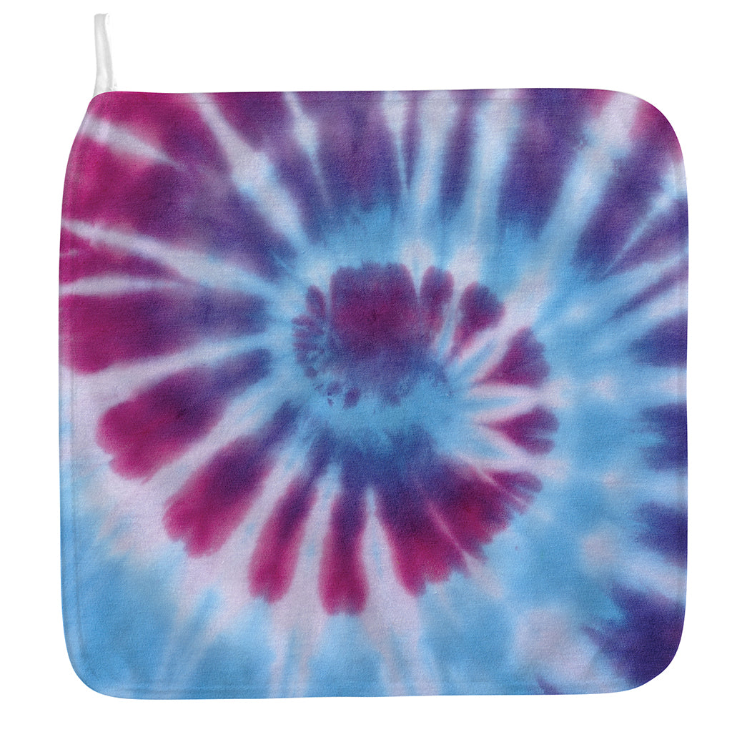 Blue And Purple Spiral Tie Dye Print Hand Towel