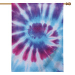 Blue And Purple Spiral Tie Dye Print House Flag