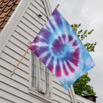 Blue And Purple Spiral Tie Dye Print House Flag