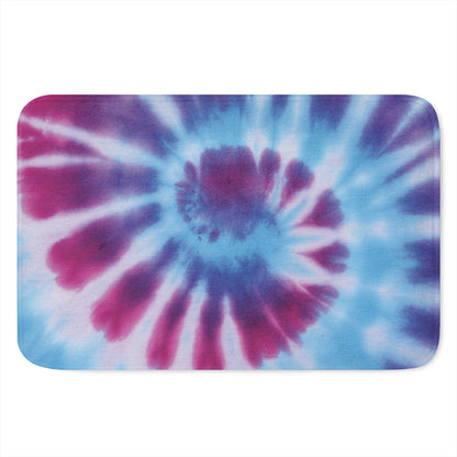 Blue And Purple Spiral Tie Dye Print Indoor Door Mat