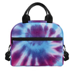 Blue And Purple Spiral Tie Dye Print Insulated Lunch Bag