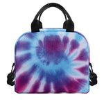 Blue And Purple Spiral Tie Dye Print Insulated Lunch Bag