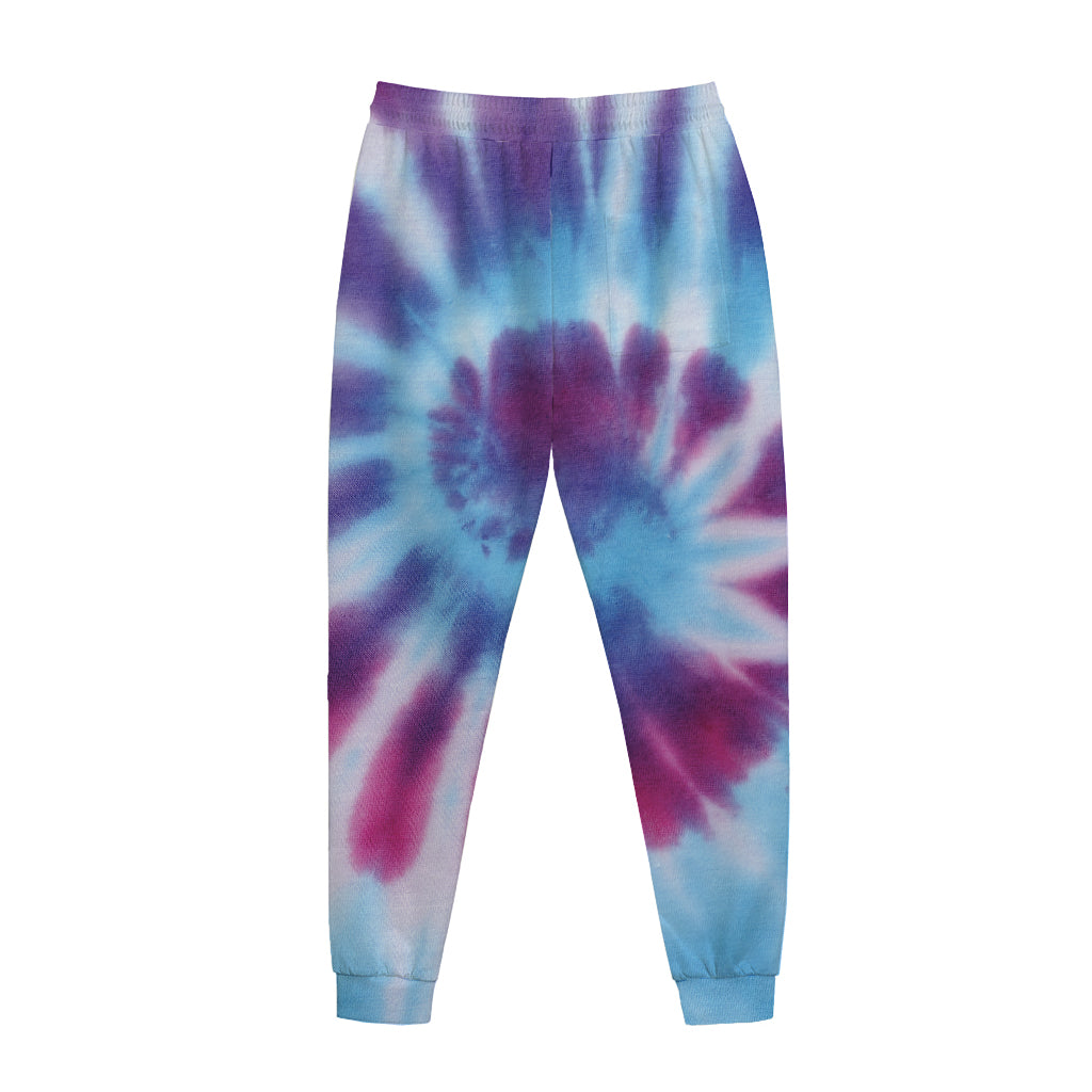 Blue And Purple Spiral Tie Dye Print Jogger Pants