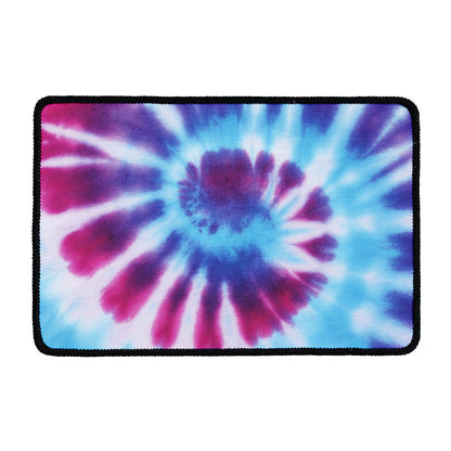 Blue And Purple Spiral Tie Dye Print Kitchen Mat