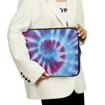 Blue And Purple Spiral Tie Dye Print Laptop Sleeve