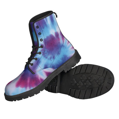 Blue And Purple Spiral Tie Dye Print Backpack