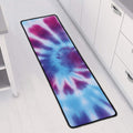Blue And Purple Spiral Tie Dye Print Long Kitchen Mat